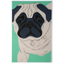 Patch-Collection: Shonibares pug dog Nr. 2 (Fassung dunkelblau/grÃ¼n), Leinwandobjekt